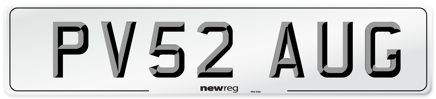 PV52 AUG Number Plate from New Reg